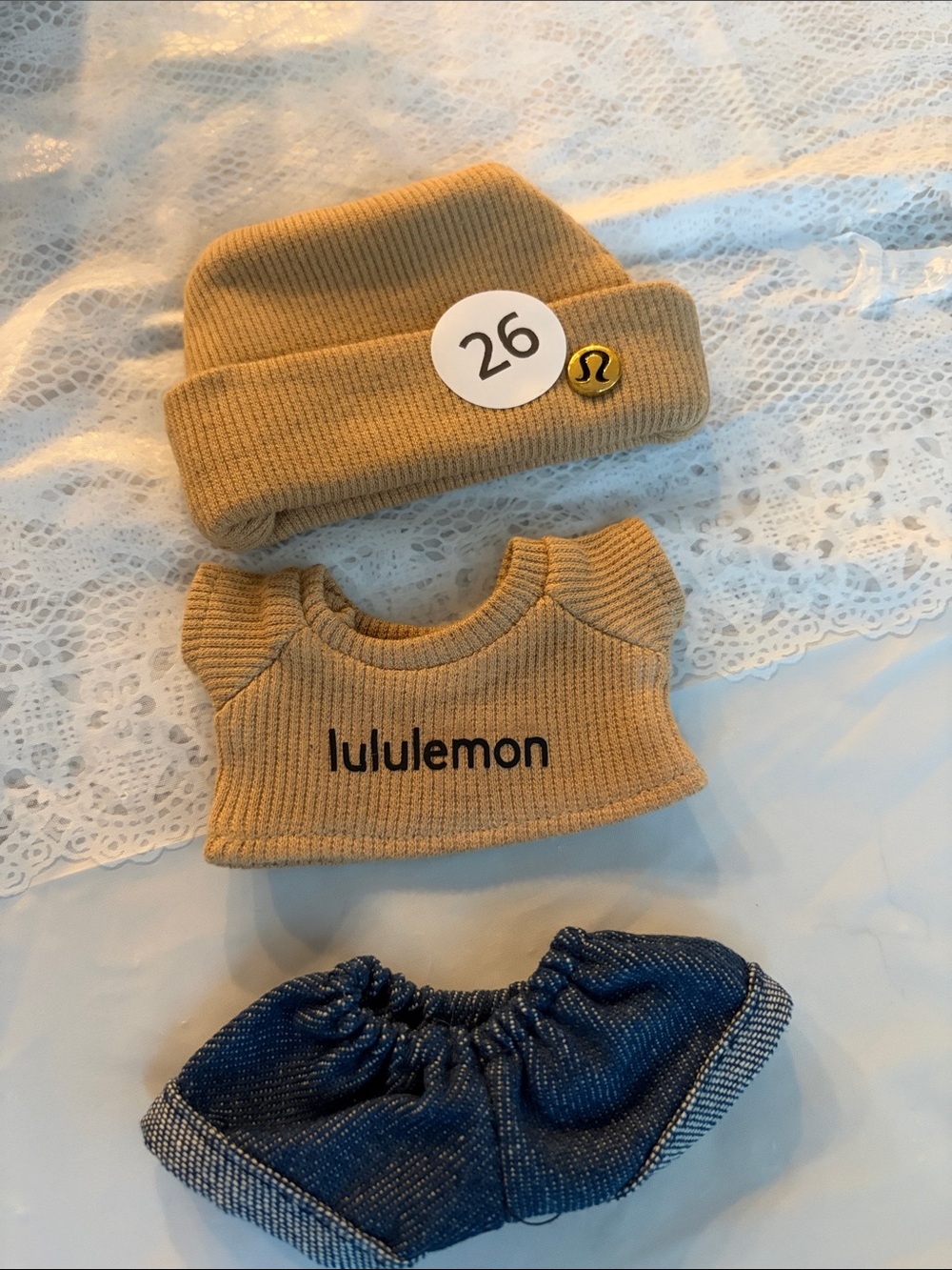 #26, Three Piece Lululemon Logo Outfit for Labubu Doll(No Doll)